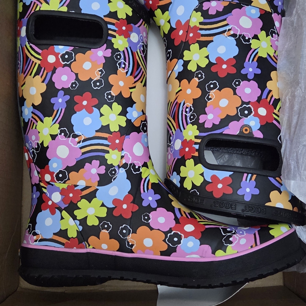 BOGS Colorful Floral Kids Rain Boots
